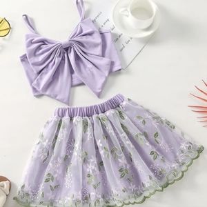 Summer lilac skirt and top set